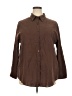 In'Voland Solid Brown Long Sleeve Button-Down Shirt Size 20 - photo 1