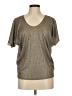 Kim & Cami Metallic Silver Short Sleeve Top Size M - photo 1