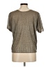 Kim & Cami Metallic Silver Short Sleeve Top Size M - photo 2