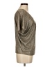 Kim & Cami Metallic Silver Short Sleeve Top Size M - photo 4