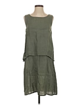 knee length dresses for ladies Lungo L'arno Made in Italy Linen V-Neck Tie Waist Floral Print Mini Dress White / L