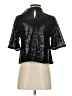 H&M Metallic Black Short Sleeve Blouse Size XS - photo 2