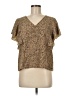 Shein Tan Short Sleeve Blouse Size 6 - photo 1