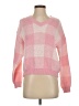 Shein 100% Acrylic Checkered-gingham Pink Pullover Sweater Size 4 - photo 1