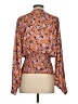 Leyden 100% Polyester Floral Orange Long Sleeve Blouse Size S - photo 2