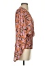 Leyden 100% Polyester Floral Orange Long Sleeve Blouse Size S - photo 4
