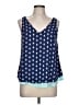 Pink Rose 100% Polyester Blue Sleeveless Blouse Size L - photo 1
