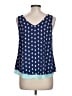 Pink Rose 100% Polyester Blue Sleeveless Blouse Size L - photo 2