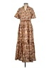 Marigold Paisley Brown Casual Dress Size XS - photo 1