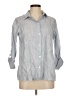 AP.NY Stripes Blue 3/4 Sleeve Button-Down Shirt Size M - photo 1
