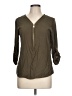 Paper Tee 100% Viscose Brown 3/4 Sleeve Blouse Size L - photo 1
