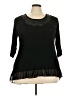 Design History 100% Viscose Black 3/4 Sleeve Top Size 3X - photo 1