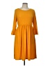 Shop Basic USA Solid Orange Casual Dress Size L - photo 1