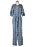 Universal Thread 100% Cotton Chevron-herringbone Blue Jumpsuit Size S - photo 1