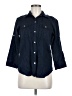 Chaps 100% Linen Blue 3/4 Sleeve Button-Down Shirt Size M - photo 1