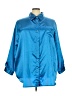 Roaman's Blue 3/4 Sleeve Button-Down Shirt Size 30 (3X) - photo 1
