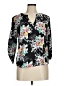 DR2 100% Rayon Floral Black 3/4 Sleeve Blouse Size M - photo 1