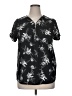 Apt. 9 100% Polyester Black Short Sleeve Blouse Size XL - photo 1