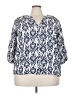 Fred David Blue 3/4 Sleeve Blouse Size 3X - photo 1