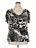 Nue Options Animal Print Silver Short Sleeve Top Size 2X - photo 1