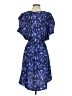 Express 100% Polyester Print Blue Casual Dress Size S - photo 2