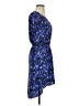 Express 100% Polyester Print Blue Casual Dress Size S - photo 4