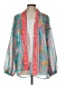 Colleen Lopez 100% Polyester Teal Kimono Size L - photo 1