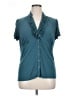 Assorted Brands Teal Short Sleeve Blouse Size 1X - photo 1