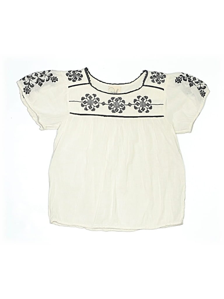 Pre-owned Peek Kids' ... Short Sleeve Blouse In White