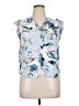Cupio Floral Blue Sleeveless Blouse Size XL - photo 1