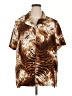 Magic Animal Print Brown Short Sleeve Blouse Size 2X - photo 1