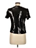 Sanctuary 100% Polyester Metallic Black Short Sleeve Top Size XS - photo 2