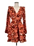 TCEC 100% Polyester Paisley Orange Cocktail Dress Size M - photo 1