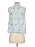 Ann Taylor 100% Cotton Stars Blue Sleeveless Button-Down Shirt Size XS - photo 2