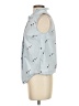 Ann Taylor 100% Cotton Stars Blue Sleeveless Button-Down Shirt Size XS - photo 5