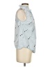 Ann Taylor 100% Cotton Stars Blue Sleeveless Button-Down Shirt Size XS - photo 4