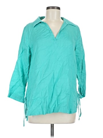 Isaac Mizrahi 3/4 Sleeve Button-Down Shirt (view 1)