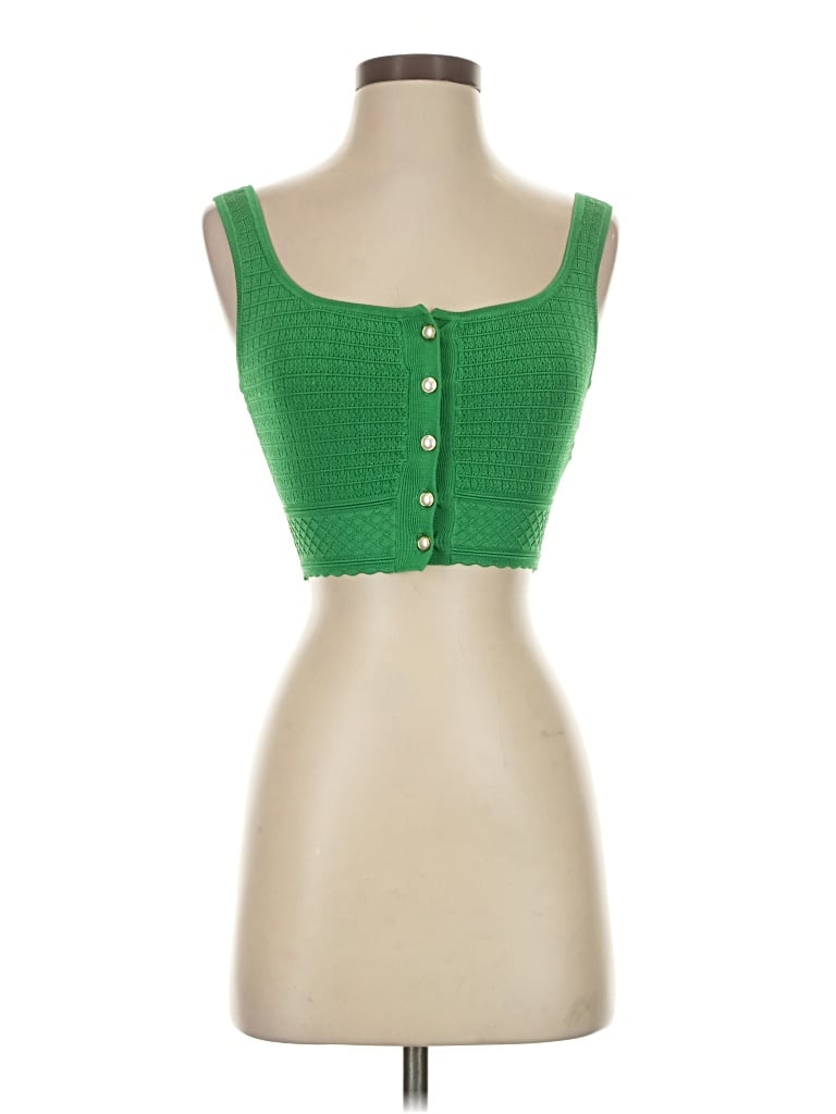 Pre-owned Babaton Sleeveless Top Green Sweetheart Neckline Tops