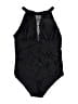 Unbranded Solid Black One Piece Swimsuit Size XL - photo 1