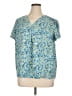 Hilary Radley 100% Polyester Blue Short Sleeve Blouse Size XXL - photo 1