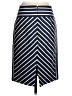 J.Crew 100% Cotton Chevron-herringbone Ivory Blue Formal Skirt Size 4 - photo 2