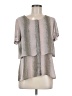 NY Collection 100% Polyester Silver Short Sleeve Blouse Size M - photo 1