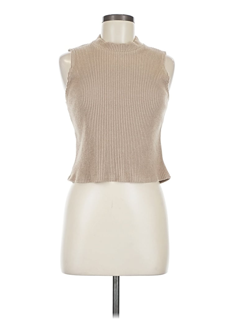 Pre-owned Blue Rain Sleeveless Blouse In Brown