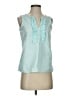 Talbots 100% Cotton Teal Sleeveless Blouse Size 0 - photo 1