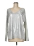 Tempo Paris Metallic Silver Long Sleeve Top Size Med - Lg - photo 1