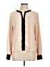 Unbranded 100% Polyester Color Block Tan Long Sleeve Blouse Size L - photo 1