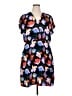 Halogen 100% Polyester Print Black Casual Dress Size XL - photo 1