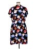 Halogen 100% Polyester Print Black Casual Dress Size XL - photo 2