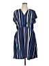 Halogen 100% Polyester Stripes Blue Casual Dress Size XL - photo 1