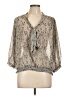 Assorted Brands Gray 3/4 Sleeve Blouse Size L - photo 1